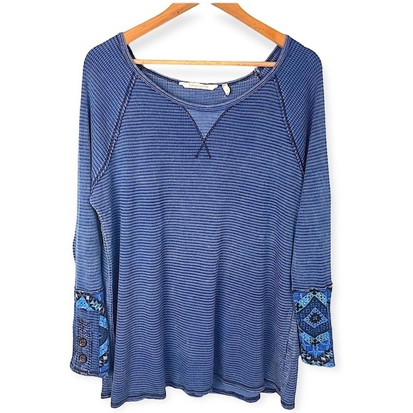 Soft Surroundings Tao Thermal Long Sleeve Top Size Small Waffle Knit Boat Neck - Picture 1 of 9